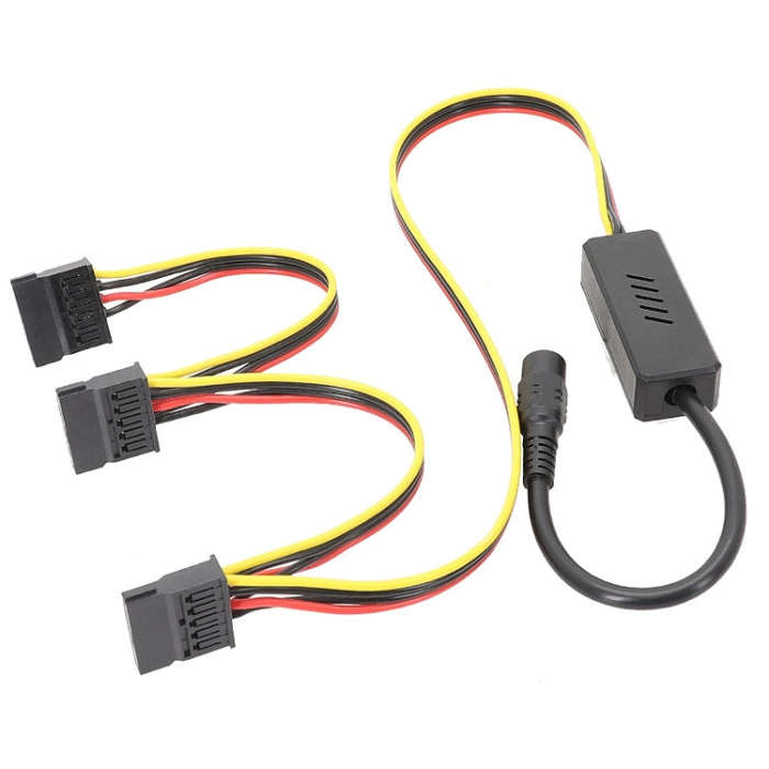 Adapter DC 5.5 x 2.5mm To Hard Disk Power Supply Cable, Model: One To Three SATA