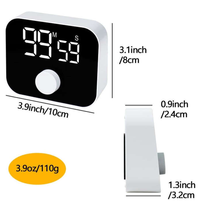 YS LED Rotating Timer IlSent Kitchen Time Manager(White)
