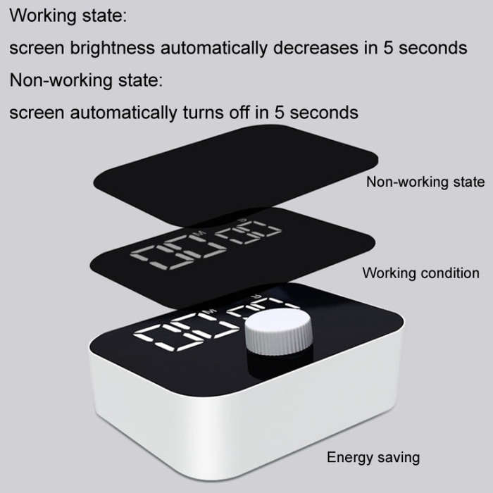 YS LED Rotating Timer IlSent Kitchen Time Manager(White)