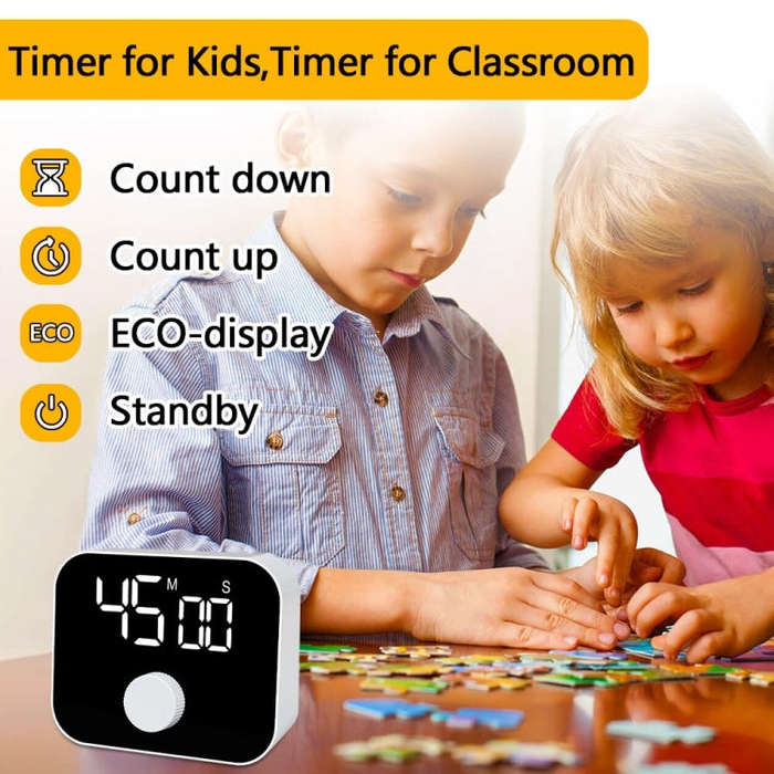 YS LED Rotating Timer IlSent Kitchen Time Manager(White)