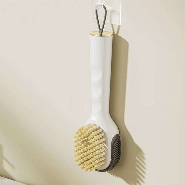 Multifunctional Liquid-filled Shoe Brush Household Cleaning Soft-bristled Laundry Brush(White)