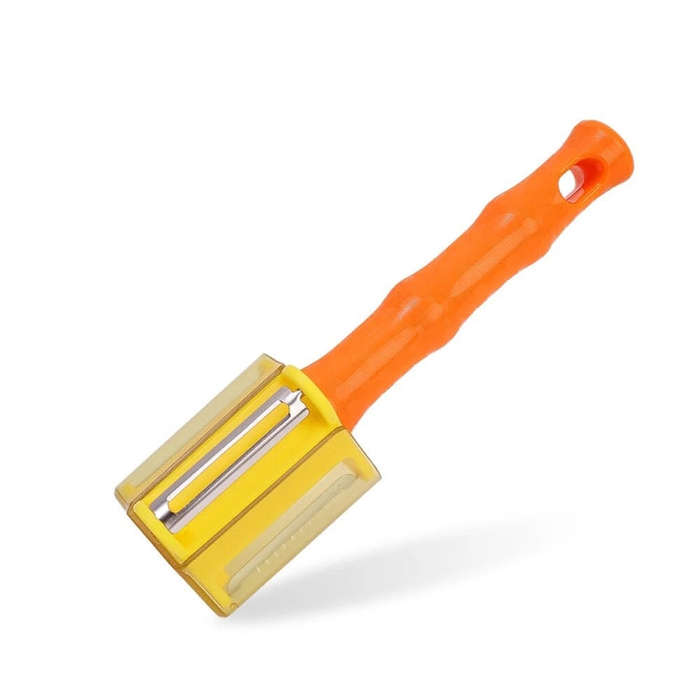 3-in-1 Household Kitchen Vegetable and Fruit Stainless Steel Peeling Knife(Orange)