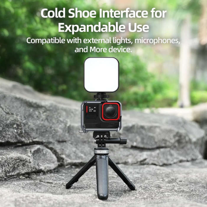 For Insta 360 Ace / Ace Pro TELESIN S6-FMS-02 Vertical Shot Quick Release Metal Rabbit Cage Body ...