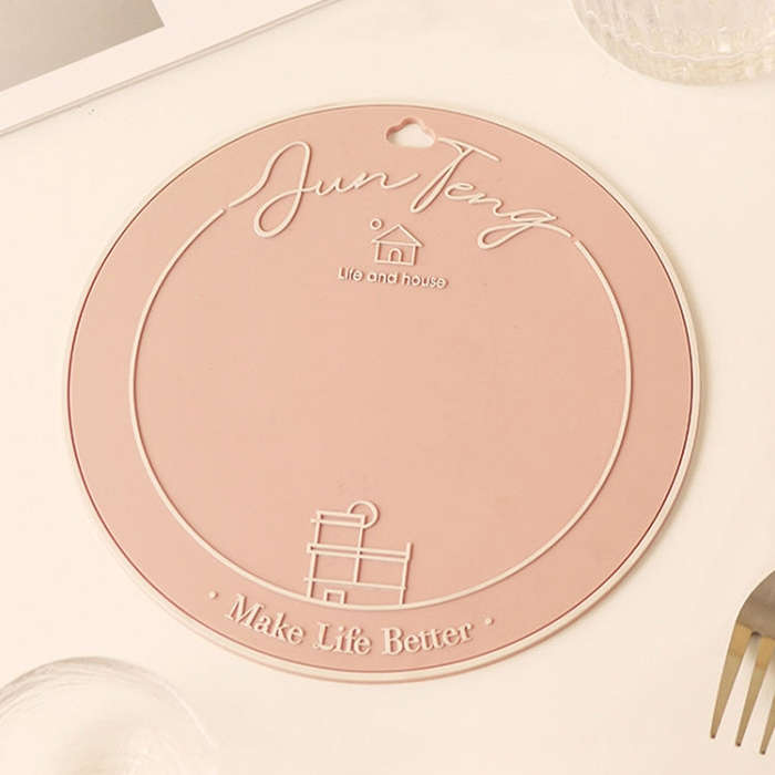 Anti-scald Table Heat Insulation Mat Coaster Simple Lines Greaseproof Non-slip Dinner Plate Pad(C...