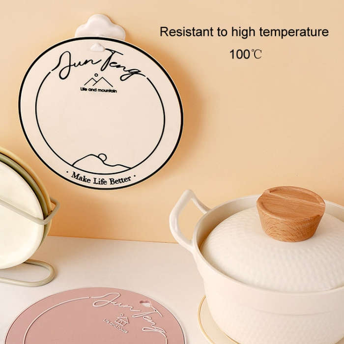 Anti-scald Table Heat Insulation Mat Coaster Simple Lines Greaseproof Non-slip Dinner Plate Pad(C...