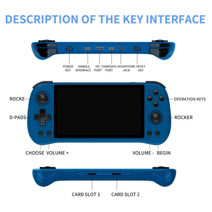 POWKIDDY X55 Game Console 5.5 Inch 1280 X 720 IPS Screen RK3566 Linux System Open-Source Retro Vi...