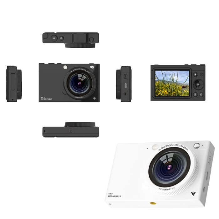 High-Definition CCD Digital Camera 64 Million WiFi Card Camera, Color: White + Microphone/Fill Li...