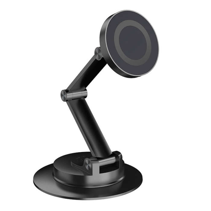360 Rotating Car Magnetic Cell Phone Holder Magsafe Metal Car Folding Navigation Stand(Black)