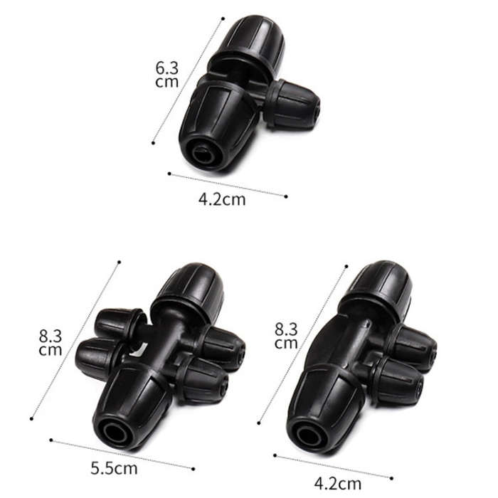 2pcs 8/11 To 4/7 Dual Locking Reducer Drip Irrigation Fittings Gardening Hose Sprinkler Connector...
