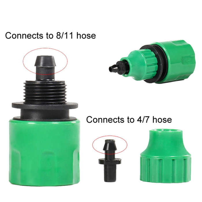 2pcs Faucet Hose Connector Gardening Drip Irrigation Car Wash Rifle Fitting(8/11 Interface)