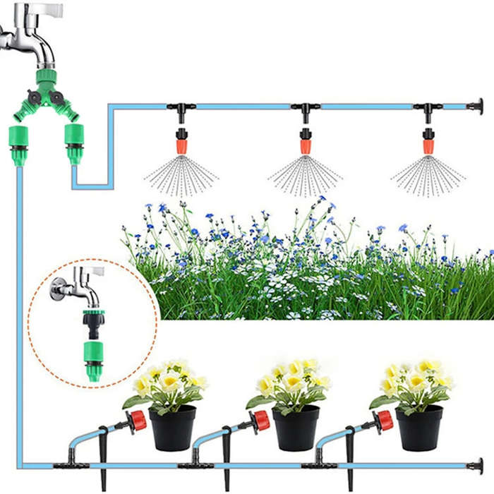 2 Way Garden Plumbing Hose Quick Connect Switch Horticultural Irrigation Faucet Ball Valve(AT015)