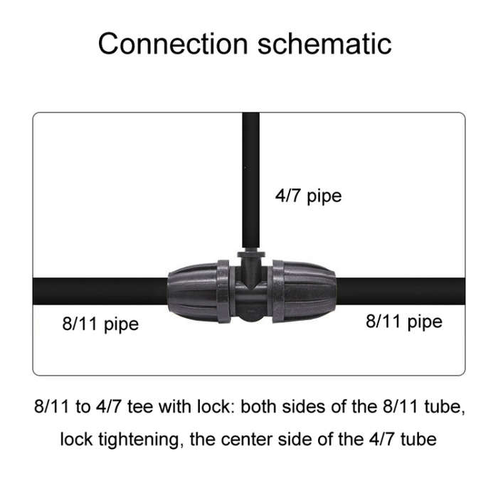 5pcs 8/11 To 4/7 Reducing 3 Way Drip Irrigation Fittings Gardening Hose Micro Spray Fitting(AT780)