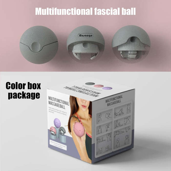 3-in-1 Multifunctional Fitness Yoga Massage Fascia Ball Cervical Meridian Massager(Purple)