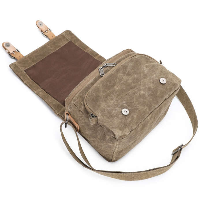 Camera Shoulder Messenger Bag Batik Canvas Waterproof Photography SLR Camera Bag(Dark Gray)