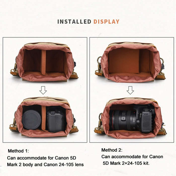 Retro Camera Canvas Bag Shoulder Messenger Bag Travel Portable Case(Dark Gray)