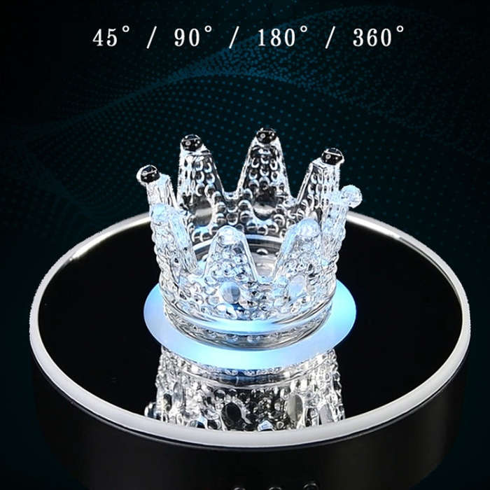 15cm Spinning Display Stand with Gradient Color Lights for Glass Art(White)