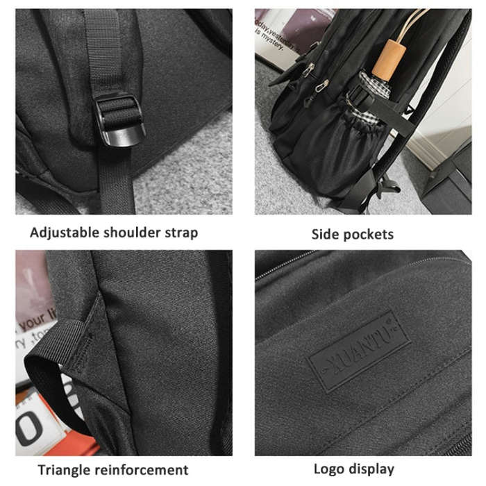 Oxford Cloth Simple Travel Backpack Solid Color Junior High School Students School Bag 45x31x18cm...