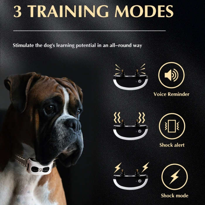 1 Drag 3 Pet Electronic Fence Wireless Stop Barker Outdoor Dog Collar Remote Control Dog Trainer(...