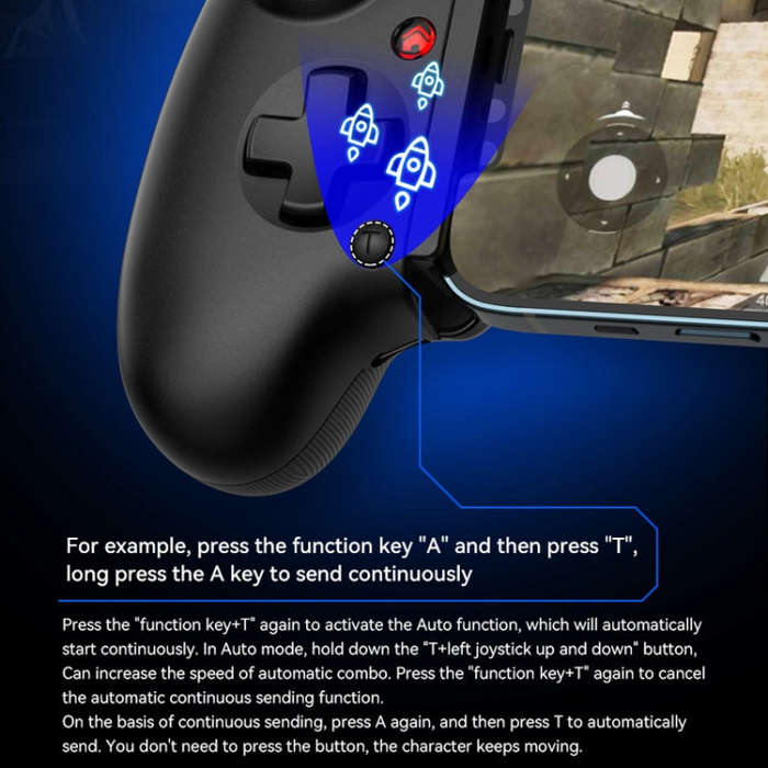 BSP-D10 Wireless Stretch Game Controller for Switch / Android / IOS / PC / PS3 / PS4(Black)