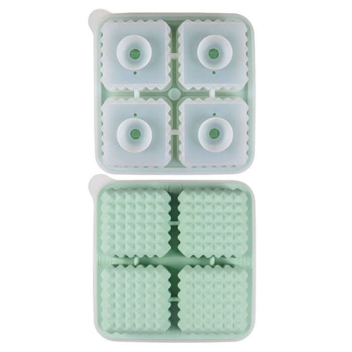 Bar Home Baking Silicone Ice Mold Whiskey Ice Box, Color: Green Square