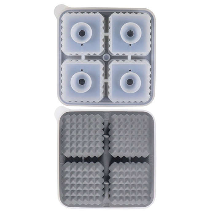 Bar Home Baking Silicone Ice Mold Whiskey Ice Box, Color: Gray Square