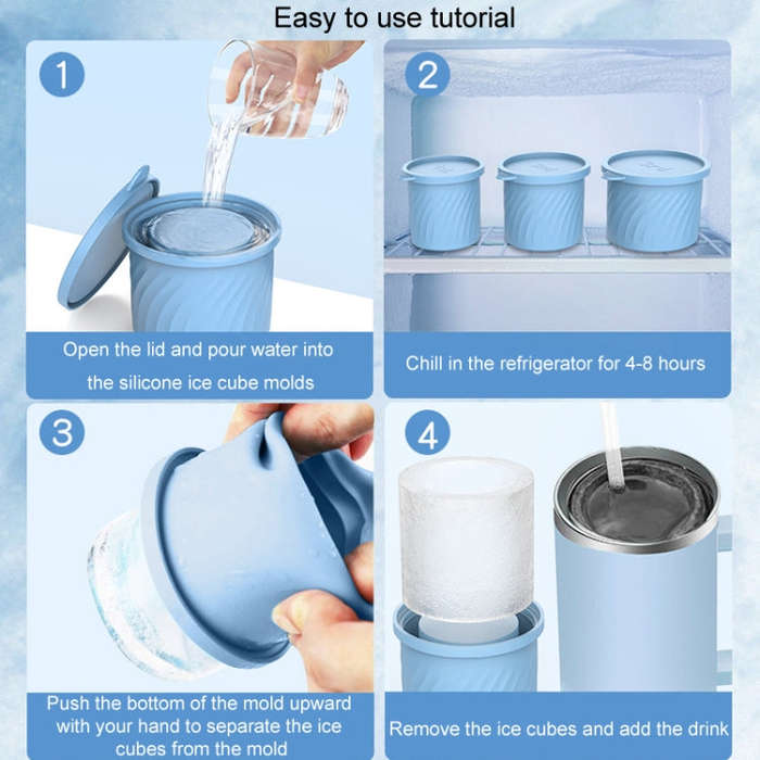 For Stanley Water Cup Silicone Ice Mould Ice Cubes Easy Release, Color: 3rd Pink