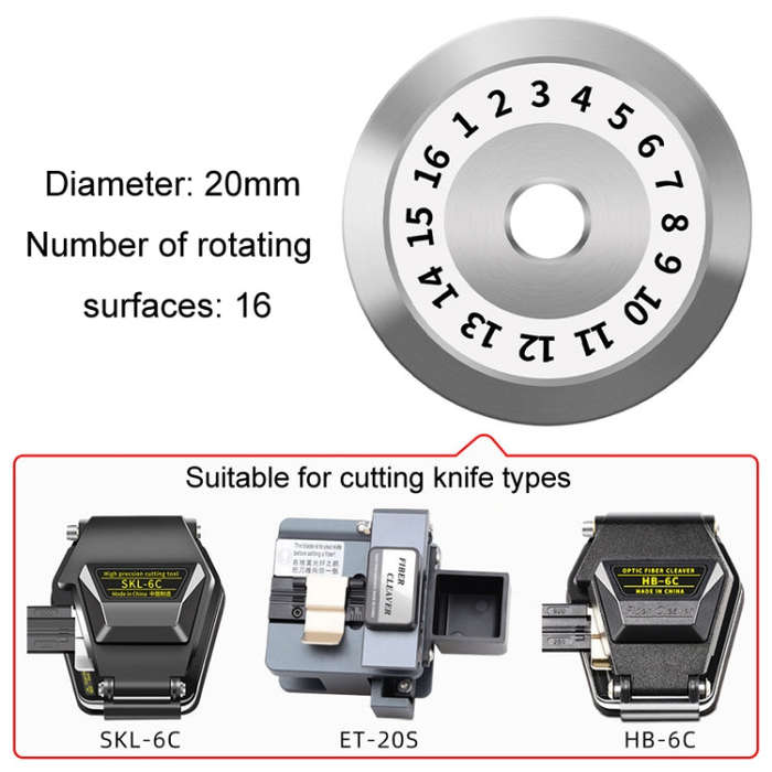 20mm 16 Rotating Surface Fiber Optic Cutting Knife Replacement Tungsten Steel Blade