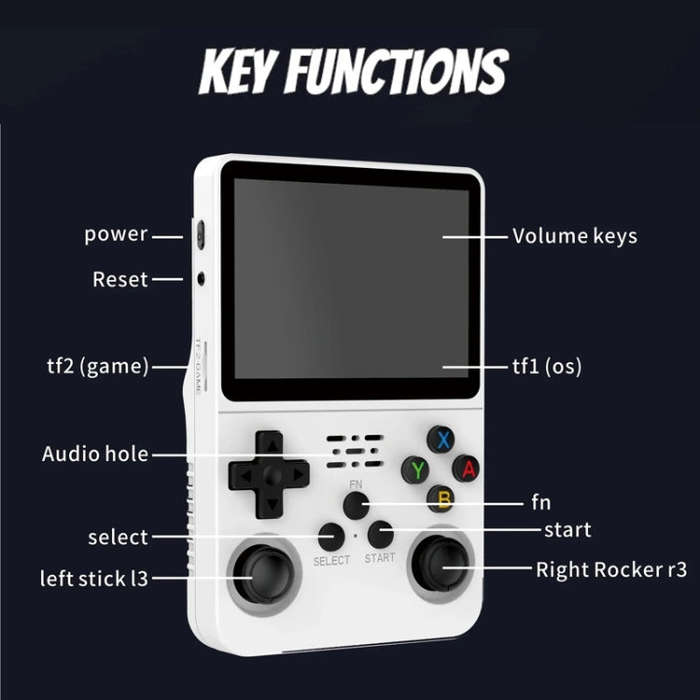 R36S Retro Handheld Game Console Linux System 3.5-Inch Screen Double TF Card Version 64G Purple T...
