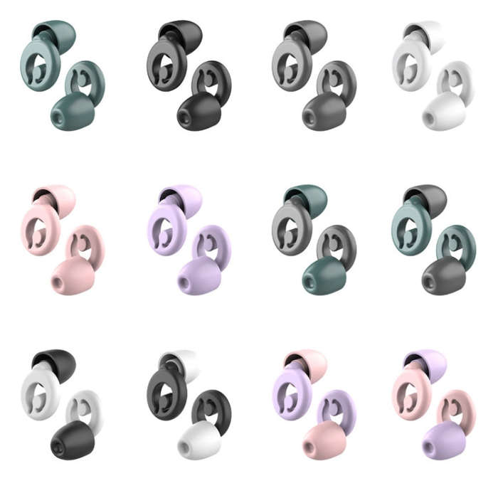 Silicone Sleep Soundproof Noise Reducing Earplugs Swimming Waterproof Earplugs(Black)