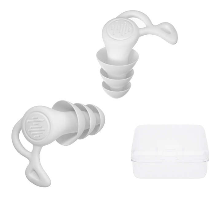 Noise Canceling Sleeping Earplugs Triple Layer Soundproofing Silicone Swimming Earplugs(White)