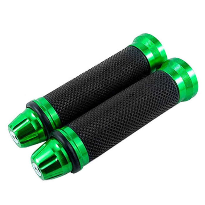 1pair 22mm Motorcycle Universal Handlebar Rubber Cover Oiler CNC Modified Handlebar Grips(Green)