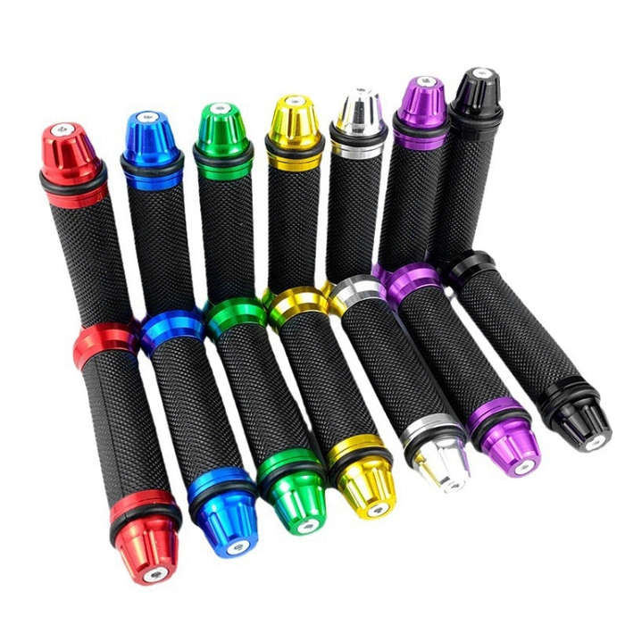 1pair 22mm Motorcycle Universal Handlebar Rubber Cover Oiler CNC Modified Handlebar Grips(Green)