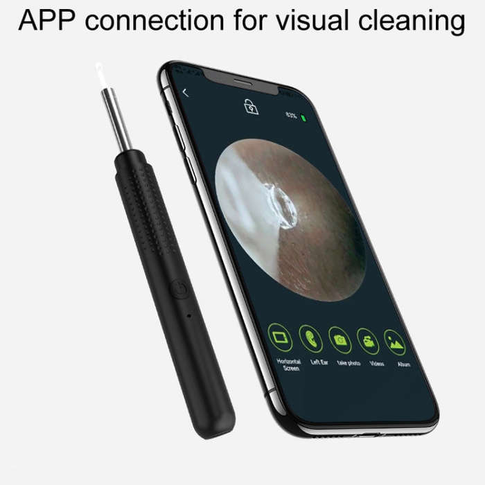 Household Visual Ear Excavator High-Definition Ear Wax Removal Picking Stick(White)