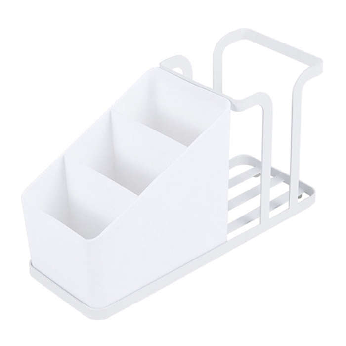 Desktop Disposable Paper Cup Storage Holder Iron Home Coffee Tea Bag Cup Storage Rack(White)