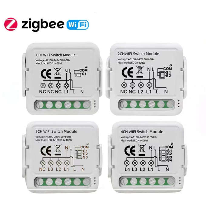 4CH Zigbee Smart Switch Module For Alexa / Google Home / Tuya Smart Life APP