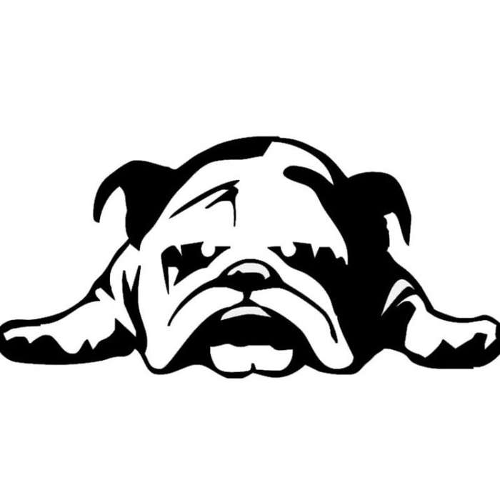 2pcs British Tired Puppy Car Decorative Sticker(Black)