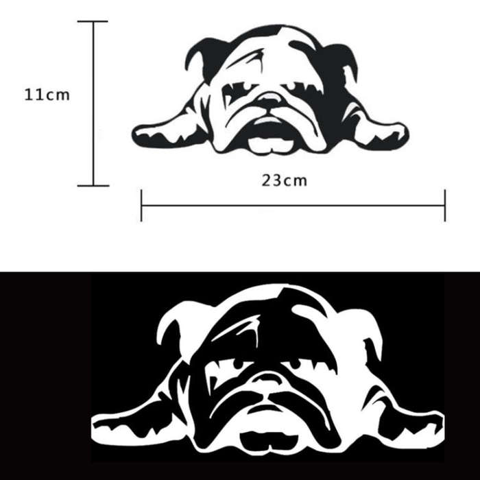 2pcs British Tired Puppy Car Decorative Sticker(Reflective Silver White)