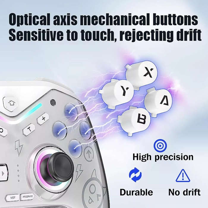 CM-619  Bluetooth Game Controller Programmable with RGB Lights for Switch / Steam Deck / PC / IOS...
