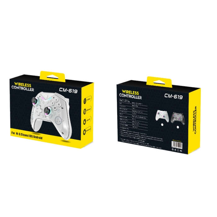 CM-619  Bluetooth Game Controller Programmable with RGB Lights for Switch / Steam Deck / PC / IOS...