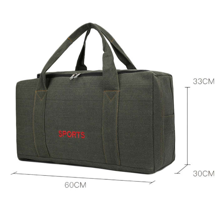 Portable Luggage Bag Canvas Large Capacity Travel Backpack Storage Moving Bag, Size: Large(Green)