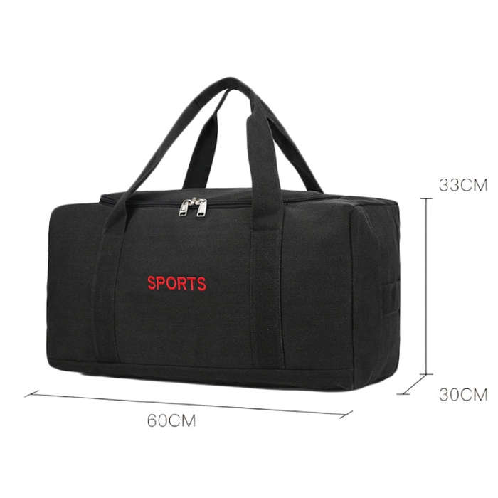 Portable Luggage Bag Canvas Large Capacity Travel Backpack Storage Moving Bag, Size: Large(Black)