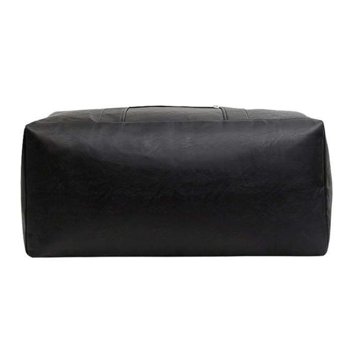 Large-capacity Business Handbag Men's Short Trip Travel Waterproof Leather Luggage Bag, Color: La...