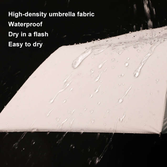 24 Bones Vinyl Folding Umbrella Sunny and Rainy Fully Automatic Sun Shading Umbrella(Beige)
