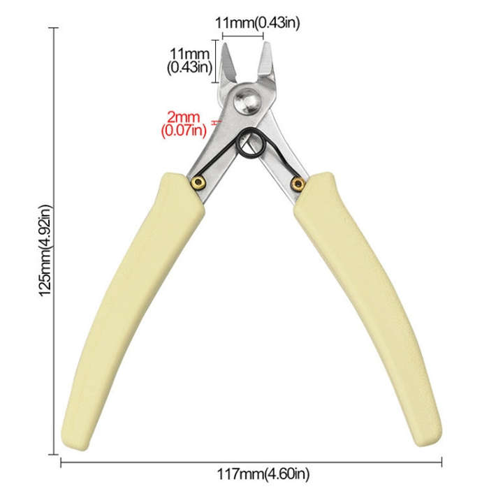 Stainless Steel Tip And Diagonal Cutting Pliers Nail Removing Drilling Cutters(White)