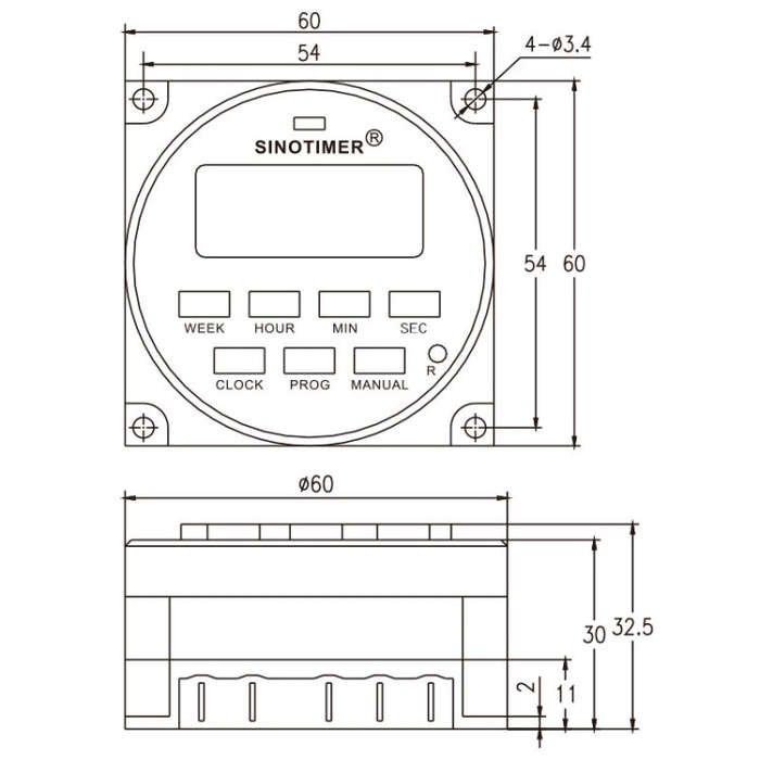 SINOTIMER TM618SH  1 Second Interval Digital LCD Timer Switch Programmable Time Relay 110V