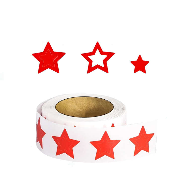 500pcs /Roll Red Star Tanning Sunbathing Stickers Self Adhesive Body Stickers