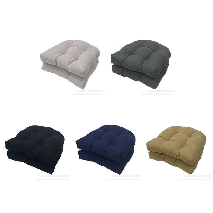 1pair 48 x 48cm Garden Patio Rattan Chair Waterproof Cushion Thick Soft Sofa Cushion(Dark Gray)