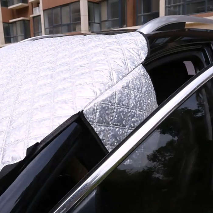 Car Front Windshield Cover Sun Shade Snow Shield Sunscreen Heat Insulation Frostproof Car Coat Ha...