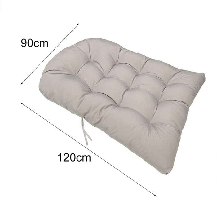 90x120cm Outdoor Waterproof Thickened Soft Hanging Basket Rattan Chair Cushion(Light Gray)