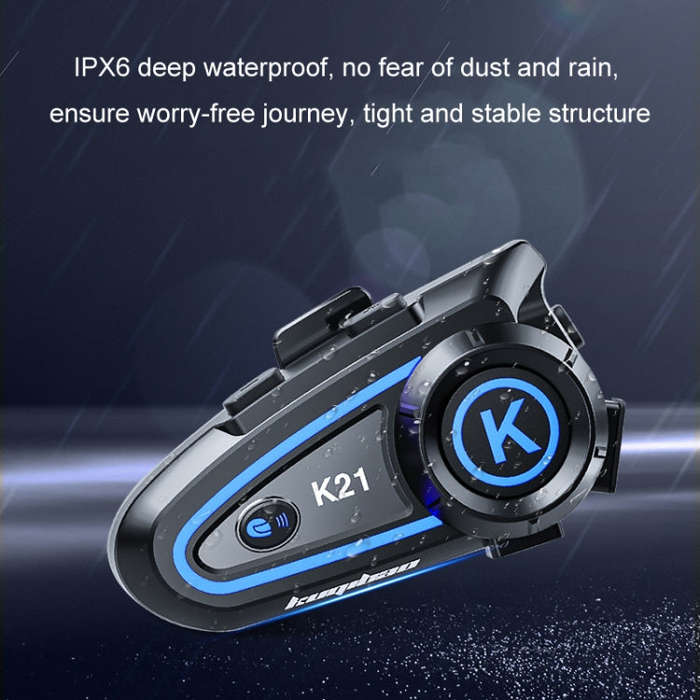 KUQIBAO Motorcycle Helmet Long-lasting Waterproof Bluetooth-compatible Headset with Light(Soft Mi...